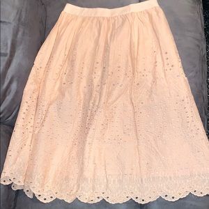 Peachy pink eyelet skirt